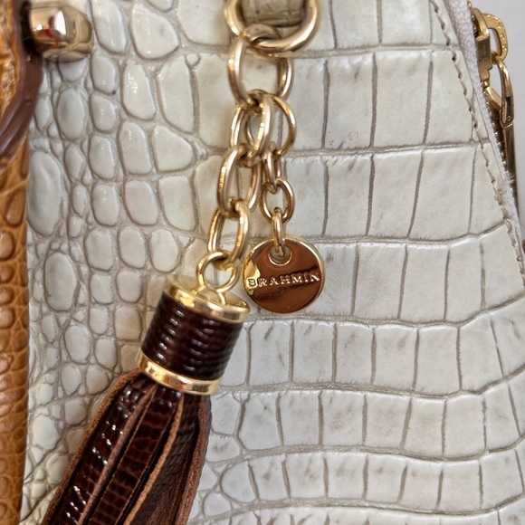 Brahmin Authentic Sydney Coconut Kedima Large Genuine Leather Tote Bag . - Picture 9 of 15